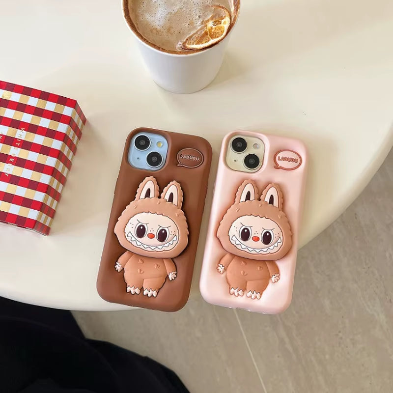 Kawaii Labubu Phone Case Holder anti Slip anti Fall Protective Cover Cute Cartoon Suitable for Iphone15Promax Iphone13Pro 14Pro