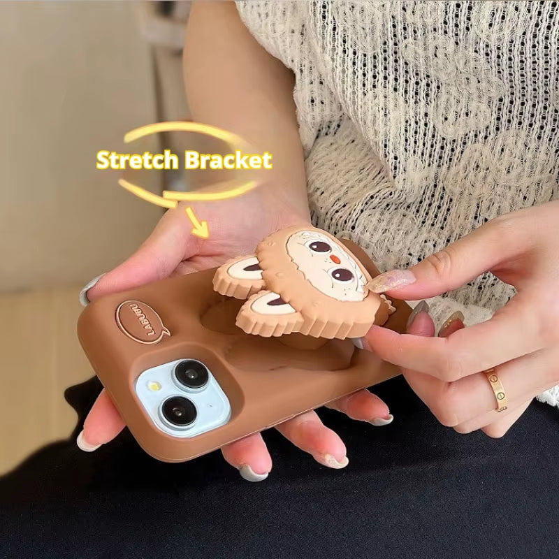 Kawaii Labubu Phone Case Holder anti Slip anti Fall Protective Cover Cute Cartoon Suitable for Iphone15Promax Iphone13Pro 14Pro