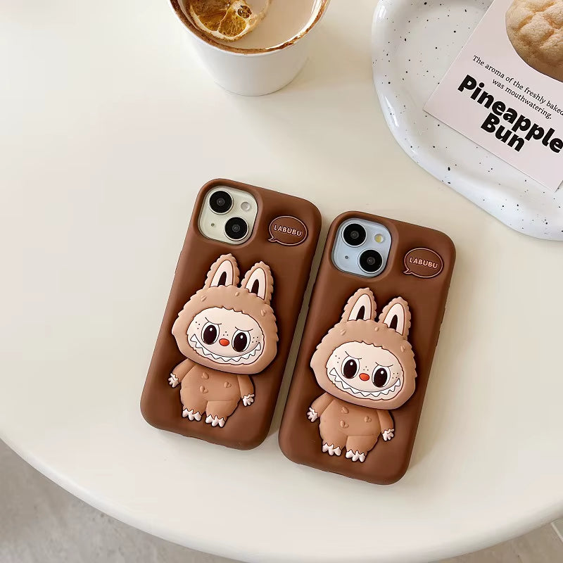 Kawaii Labubu Phone Case Holder anti Slip anti Fall Protective Cover Cute Cartoon Suitable for Iphone15Promax Iphone13Pro 14Pro
