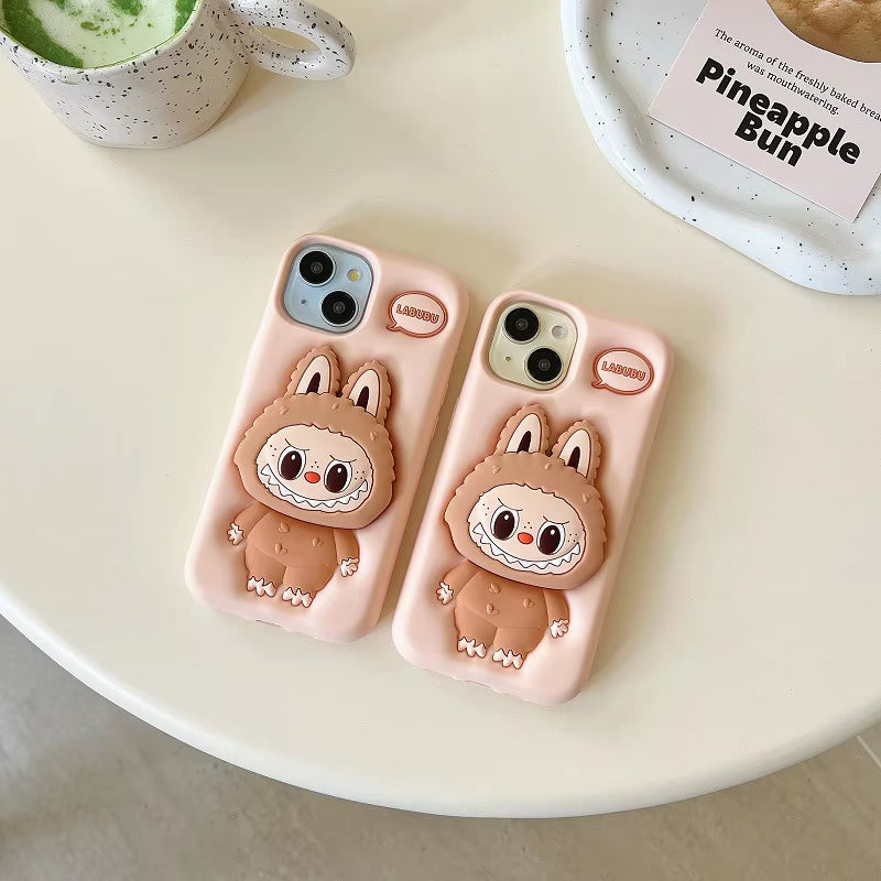 Kawaii Labubu Phone Case Holder anti Slip anti Fall Protective Cover Cute Cartoon Suitable for Iphone15Promax Iphone13Pro 14Pro