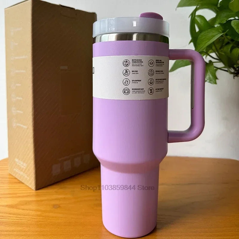 2025 30Oz 40Oz Tumbler Cup with Handle Stainless Steel Vacuum Flasks Insulated Car Mug Thermal Iced Travel Cup