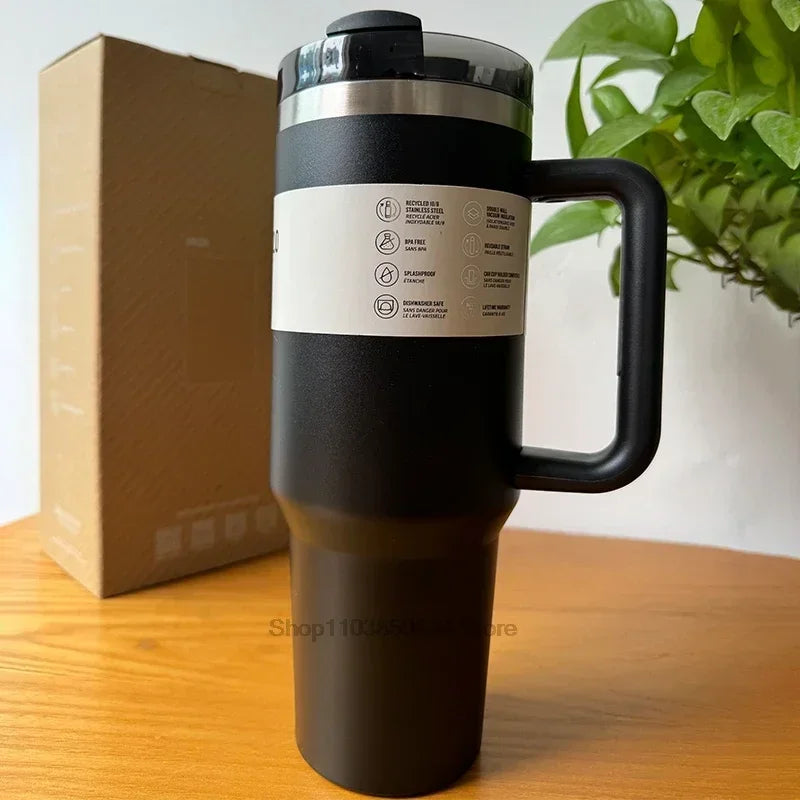 2025 30Oz 40Oz Tumbler Cup with Handle Stainless Steel Vacuum Flasks Insulated Car Mug Thermal Iced Travel Cup